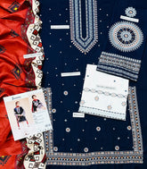 Urban Grace 3 Pcs Embroidered Suit with Embroidered Shawl