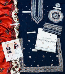 Urban Grace 3 Pcs Embroidered Suit with Embroidered Shawl