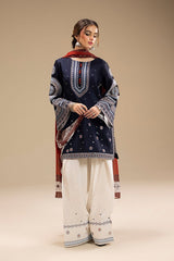 Urban Grace 3 Pcs Embroidered Suit with Embroidered Shawl