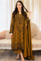 Monarch Muse 3 Pcs Embroidered Suit with Embroidered / Printed Shawl